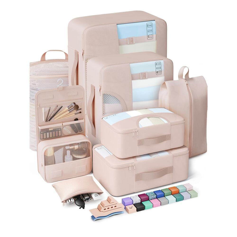 Veken 8 Set Packing Cubes, Cruise Ship Travel Essentials Accessories for Beach